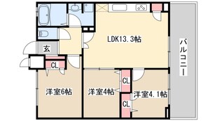 プレジール三ノ宮2の物件間取画像